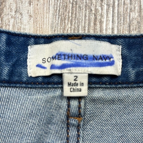 Something Navy Denim Skinny Split Hem Jeans Size 2 - Picture 5 of 9